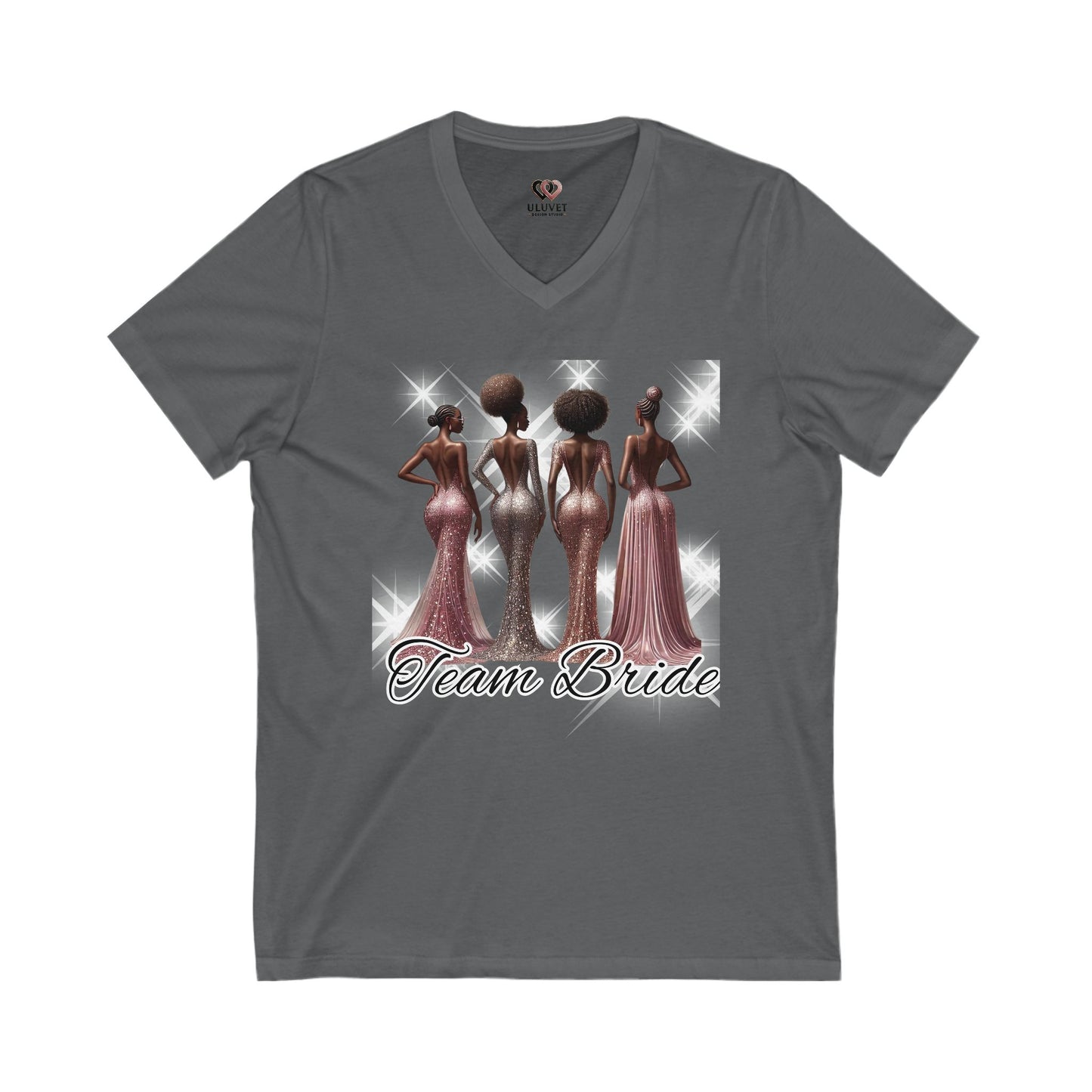 Team Bride Unisex V-Neck Tee, Bridal Party Shirt, Wedding Celebration Tee, Bachelorette Party Gift, Bridal Shower Outfit