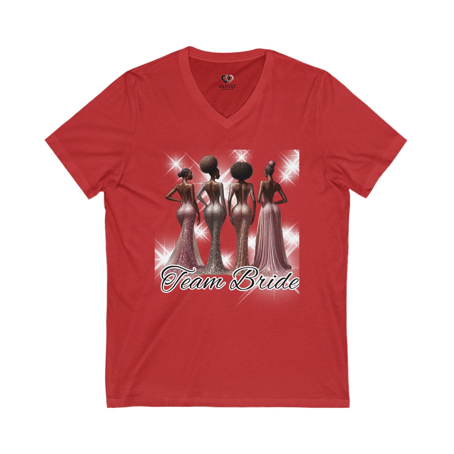 Team Bride Unisex V-Neck Tee, Bridal Party Shirt, Wedding Celebration Tee, Bachelorette Party Gift, Bridal Shower Outfit
