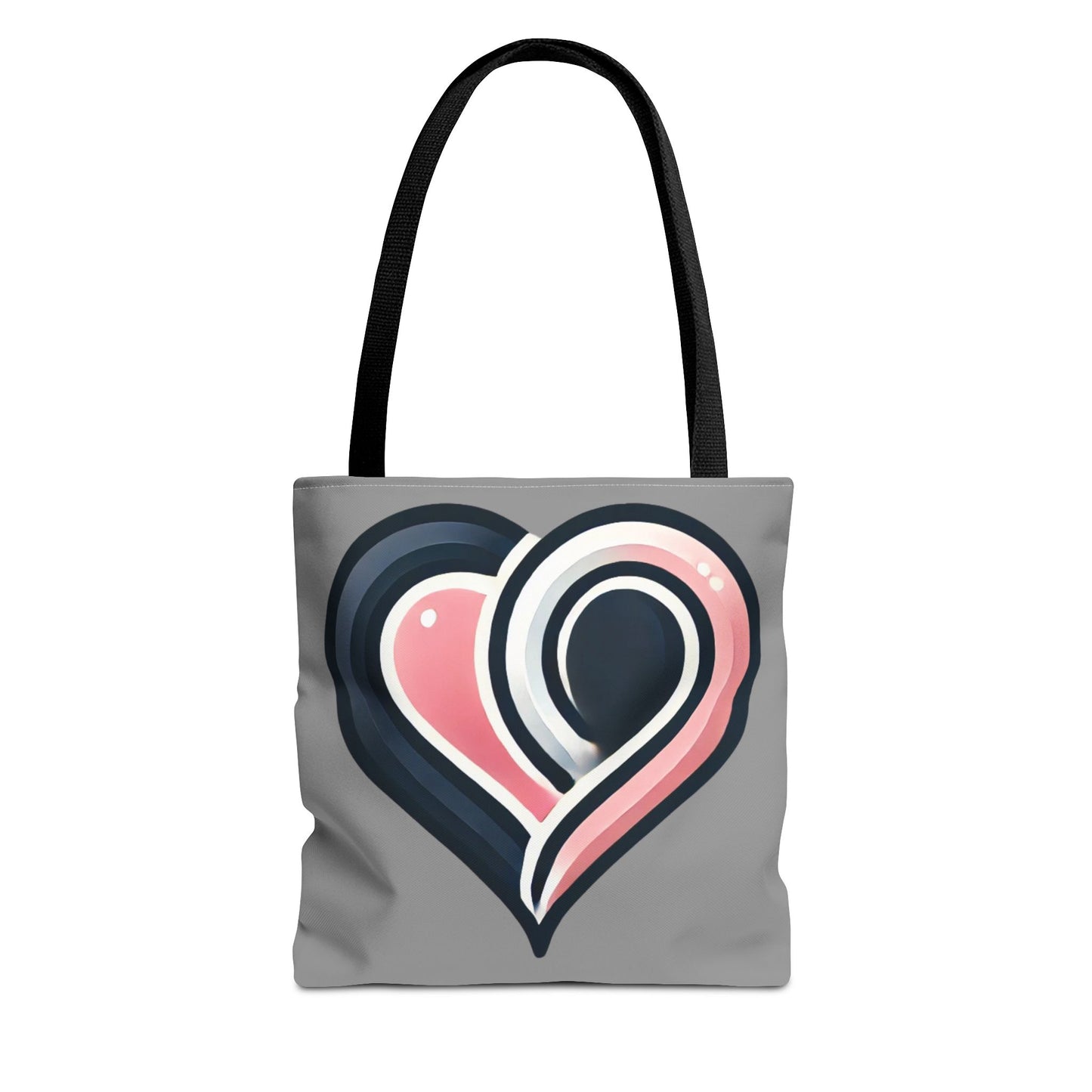 Abstract Heart Tote Bag — Pink & Navy Love Art Tote