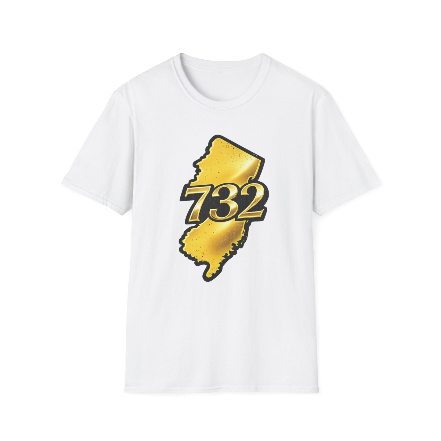 732 New Jersey Map T-Shirt — Gold State Pride Tee