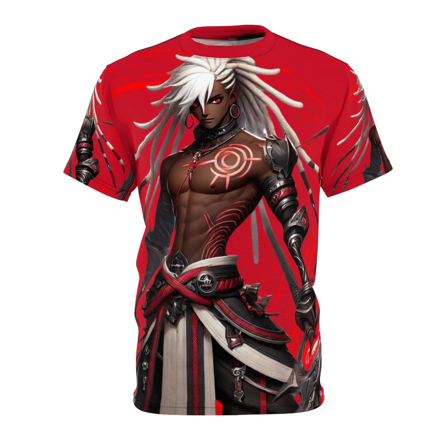 Warrior God All-Over Print Tee — Dark Fantasy Anime Character
