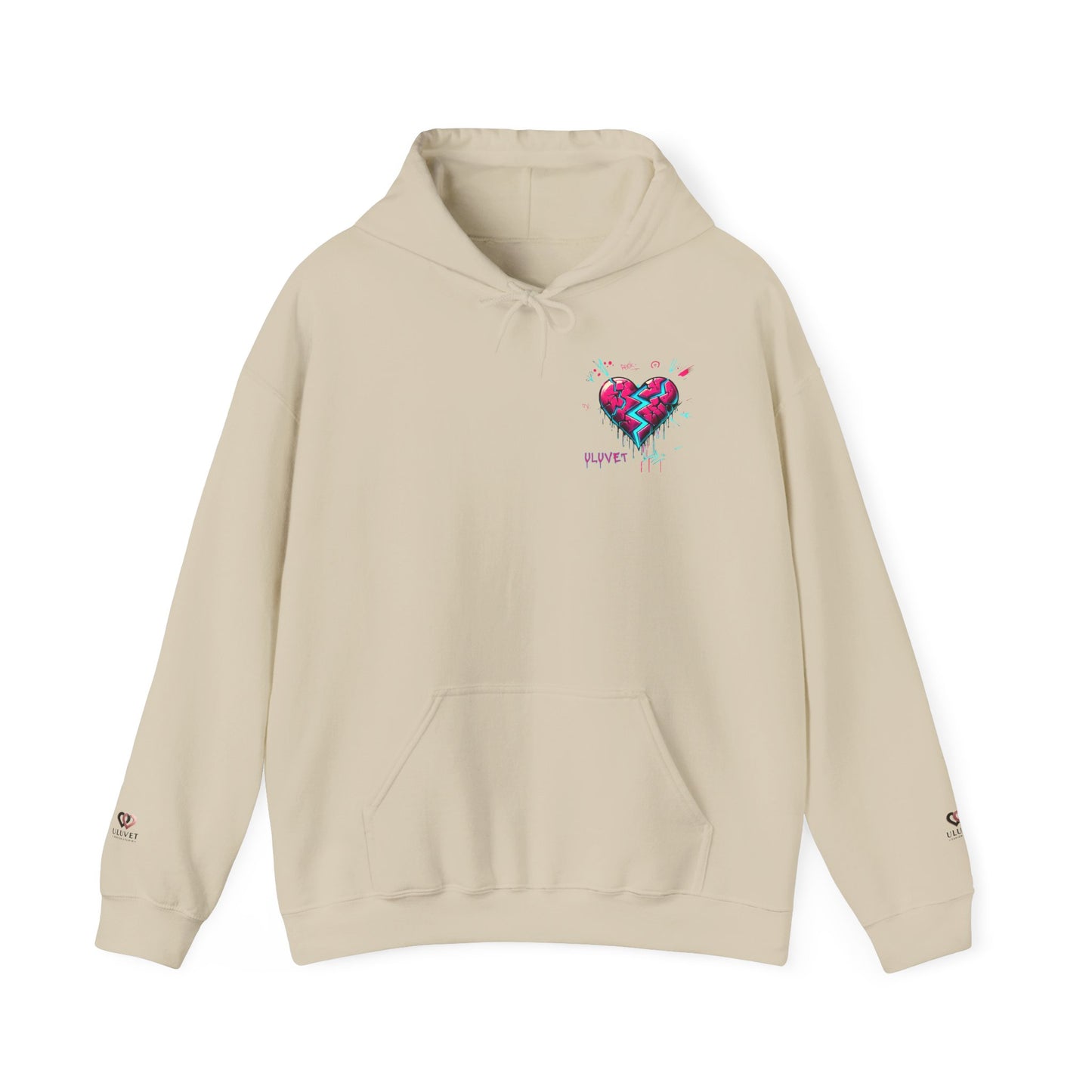 Heartbreak Graffiti Hooded Sweatshirt, Unisex Hoodie, Streetwear Fashion, Gift for Him, Her, Valentine's Day, Trendy Casual Wear